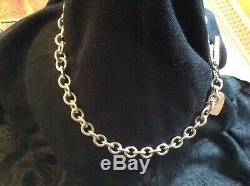 16 Hallmarked Silver 925 Tiffany & co. Chunky Chain T-Bar Heart Necklace Y269 J3