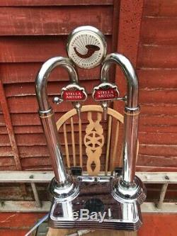 2Way Stella Artois Beer Pump Font Tap Dispenser Bar Pub Man Cave Light Up Used