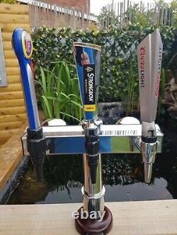 4 Tap Brass T-bar Beer Font/pump For Man Cave/shed Pub/home Bar. Refurbishe
