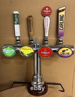 4 Way Beer Pump/ Beer Font / Pub / Bar/ Mancave/Carling/ Estrella/Carlsberg