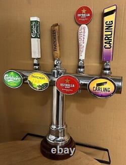 4 Way Beer Pump/ Beer Font / Pub / Bar/ Mancave/Carling/ Estrella/Carlsberg