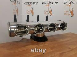 4 Way Chrome Lo Line Beer Pump T Bar With Taps And Handles