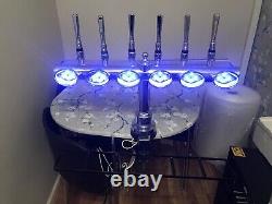 6 Way Chrome T Bar Beer Pump. Great Condition With Light Up Feature. Bar Mancave