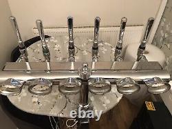 6 Way Chrome T Bar Beer Pump. Great Condition With Light Up Feature. Bar Mancave