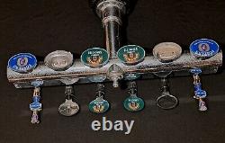 6 tap beer Font Pump Tap light up Man Cave Home Bar Brass Tee Bar Untested