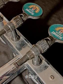 6 tap beer Font Pump Tap light up Man Cave Home Bar Brass Tee Bar Untested