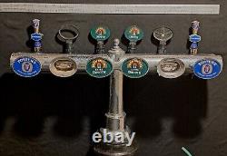 6 tap beer Font Pump Tap light up Man Cave Home Bar Brass Tee Bar Untested