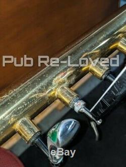 8 LINE WOOD AND BRASS BRIDGE FONT BEER PUMP AND TAPS Home bar man cave