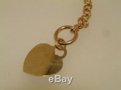 9ct GOLD T-BAR HEART RING CHAIN NECKLACE 9 CARAT GOLD
