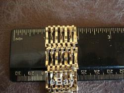 9ct Gold Seven 7 Bar Gate Bracelet 16.3 grams approx Heart charm no t bar