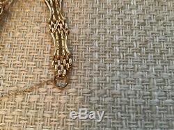 ASJ 375 9ct Gold 4 Bar Gate Bracelet with Heart Padlock fastening, 17.5cm in Box