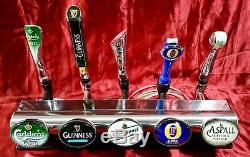 Angram 5 beer lager drink pump tap home T bar font light chrome mancave