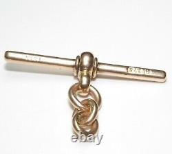 Antique 9ct Rose Gold Heavy T-Bar Fob