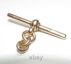 Antique 9ct Rose Gold Heavy T-Bar Fob