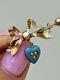 Antique Bow Top Blue Enamel and Pearl Heart Gold Bar Brooch