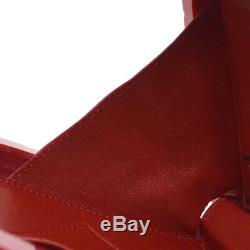 Auth CHANEL CC Choco Bar Heart Shaped Bag Red Plastic Leather Vintage AK25986f