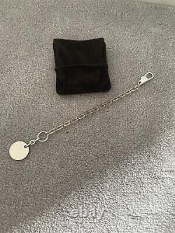 Authentic Gucci Bracelet 925 Sterling Silver Logo Disk Charm Chunky Chain 19cm