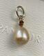 Authentic Pandora Silver and 14K Gold Pearl With Brown CZ Pendant 390322BCZ