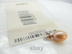 Authentic Pandora Silver and 14K Gold Pearl With Brown CZ Pendant 390322BCZ