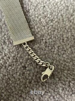 Authentic Stunning Gucci Bracelet 925 Sterling Silver Mesh Chainmail RARE