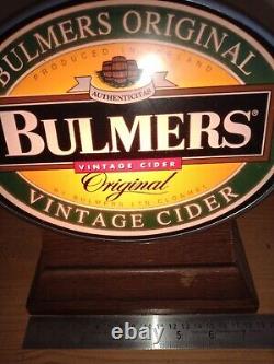 BULMERS CIDER Illuminated Bar Top Pub Pump Sign Advertising Beer 1990