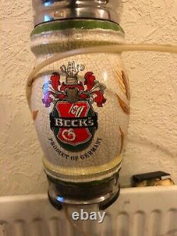 Beck's Bar Beer Pump Vintage Porcelain German Lager Very Rare NICE