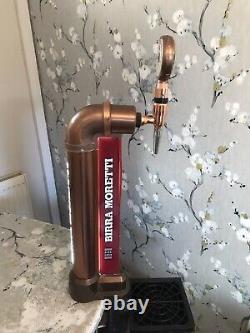 Birra Moretti Light Up Beer Pump With Drip Tray. Rare. Home Bar Mancave