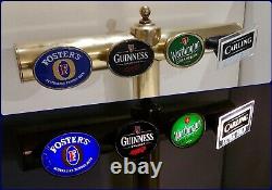 Brass LED 4 beer lager Guinness drink lit pump tap home T bar font light mancave
