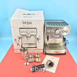 Brim -19-Bar Espresso Maker -High Pressure Italian pump TSK-1859B Silver #CR0190