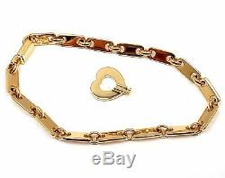 Cartier 18k Yellow Gold Fidelity Heart Key Bar Link Bracelet with Box + Papers