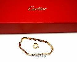 Cartier 18k Yellow Gold Fidelity Heart Key Bar Link Bracelet with Box + Papers