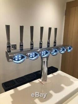 Chrome 6 Tap Beer Pump, Bar Font / Home Bar / Man Cave / Pub