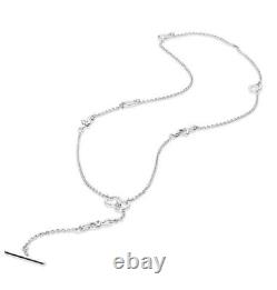 Genuine PANDORA Knotted Hearts T-Bar Necklace S925 ALE? 90cm Rare