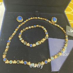 Genuine Swarovski Heart Set necklace, bracelet, Clip On Earrings