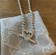 Gucci Sterling Silver T Bar Necklace 100% Genuine 925 Ball Chain Heart Toggle