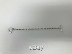 Gucci T Bar Sterling Silver Heart Necklace & Bracelet 100% Authentic
