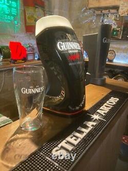 Guinness Bar font light beer pump head mancave bar