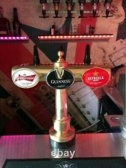 Guinness Beer 3 tap Brass T Bar