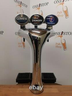 Guinness Strongbow Fosters 3 Way T Bar Beer Pump With Taps And Handles