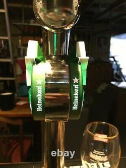 Heineken beer pump bar font double badged with light transformer included