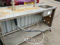 Home Bar Stainless Table Sink and Pumps Needs TLC Party Garden Drinks Bar