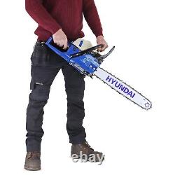 Hyundai Petrol Chainsaw 20 50 cm Cut Bar 62cc 2-Stroke Easy-start HYC6200X