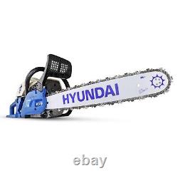 Hyundai Petrol Chainsaw 20 50 cm Cut Bar 62cc 2-Stroke Easy-start HYC6200X