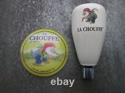 La Chouffe Plastic Round Fish Eye T Bar Pump Badge & Tap Handle (L8P)