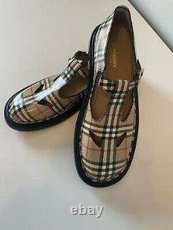 Ladies Burberry Hannie Vintage Nova Check T Bar Shoes Size 40/6 Must See