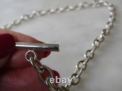Necklace Sterling Silver 925 Double Heart & T Bar Necklace (3122H3J)