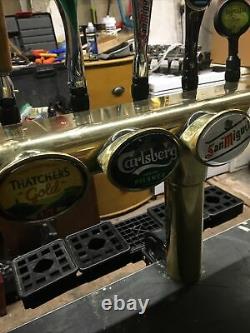Porta 5 Tap All Brass Beer Font/pump For Man Cave/shed Pub/home Bar. Light Up