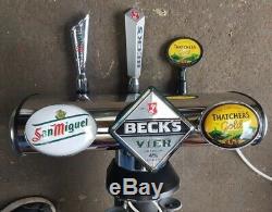 Pub Man-Cave Bar 3 Font Handle Taps Beers Lagers Ciders Bitters Pumps Dispensers
