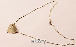 ROBERTO COIN OPEN HEART LOVE 18K YELLOW GOLD with BAR CHAIN NECKLACE PENDANT