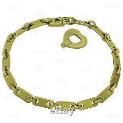 Rare CARTIER Fidelity 18k Yellow Gold Heart Key Bar Link Bracelet